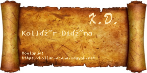 Kollár Diána névjegykártya